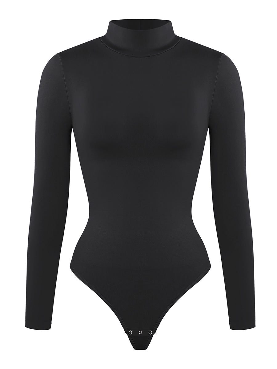 Body modellante con collo a lupetto