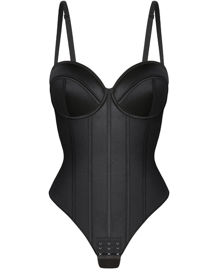 Body a corsetto con coppe imbottite