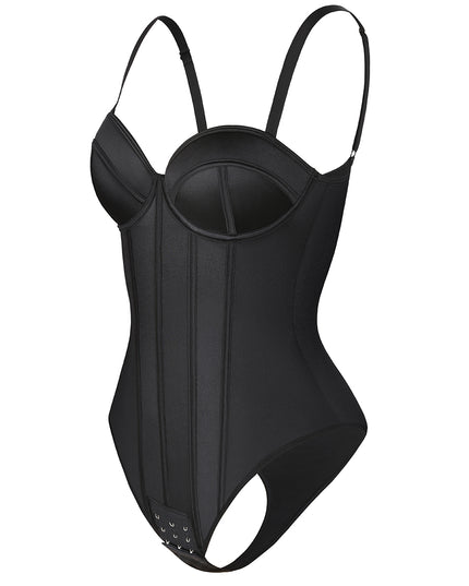 Body a corsetto con coppe imbottite