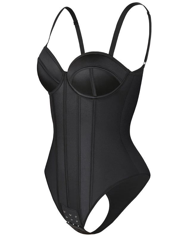 Body a corsetto con coppe imbottite