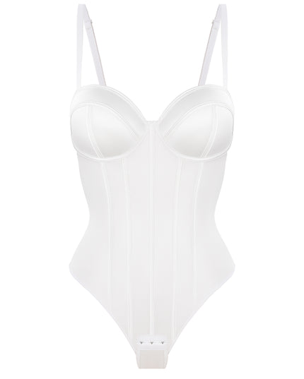 Body a corsetto con coppe imbottite