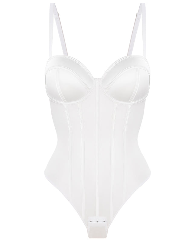 Body a corsetto con coppe imbottite