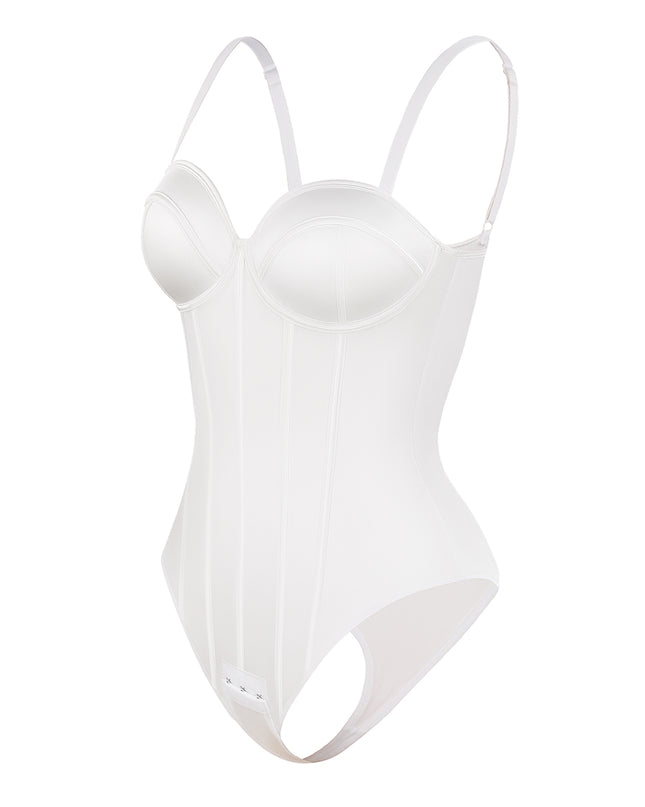Body a corsetto con coppe imbottite