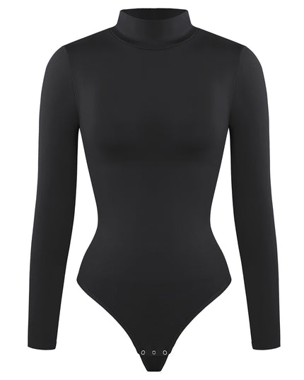 Body modellante con collo a lupetto