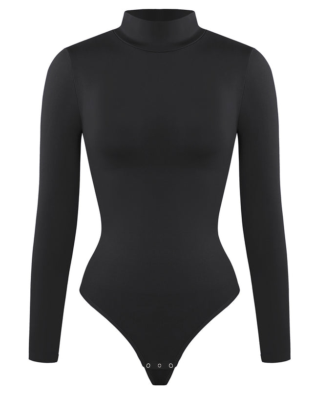 Body modellante con collo a lupetto