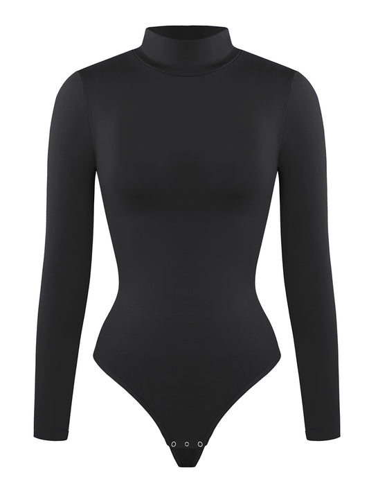 Body modellante con collo a lupetto