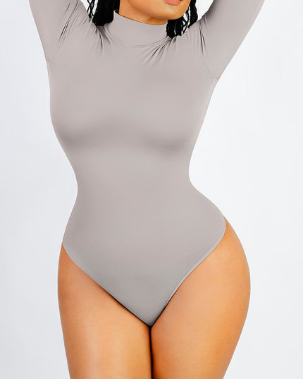 Body modellante con collo a lupetto