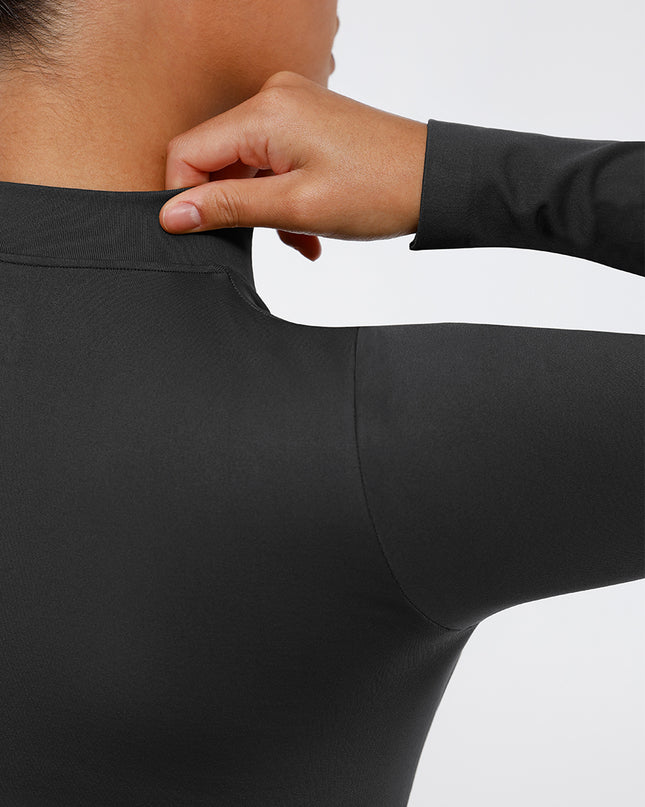 Body modellante con zip e scollo a V profondo